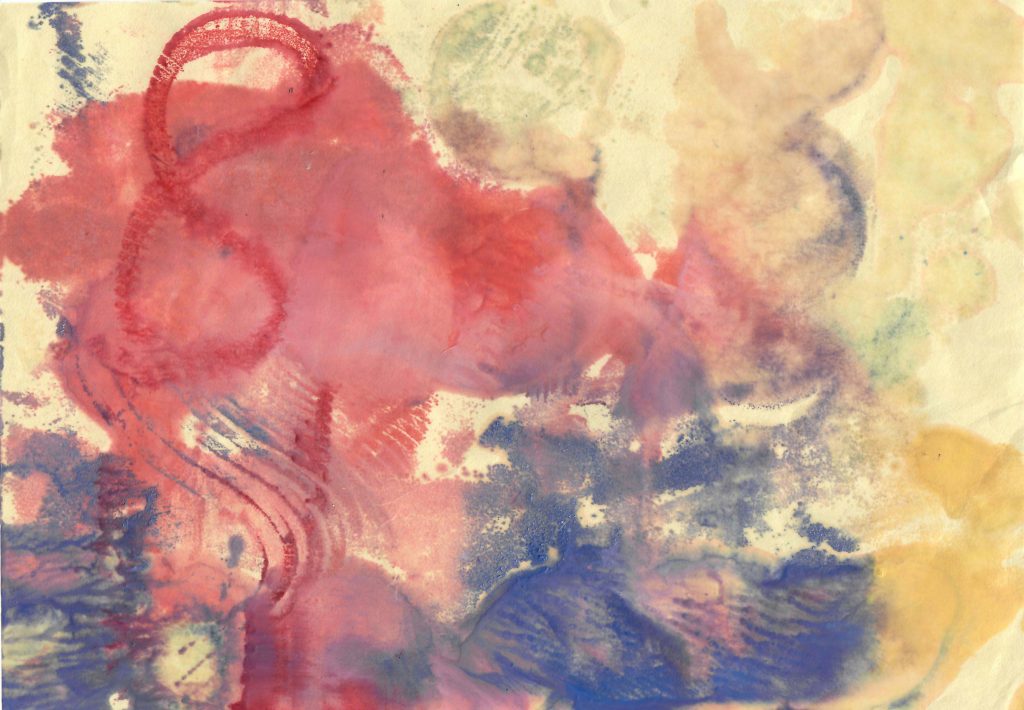 encaustic monotype before cutting up for collage