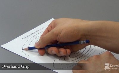 Overhand pencil grip